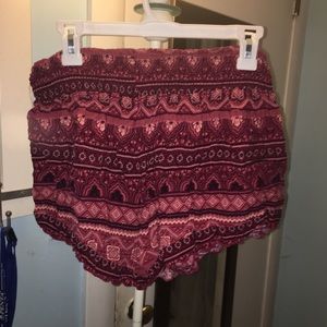 Red patterned shorts